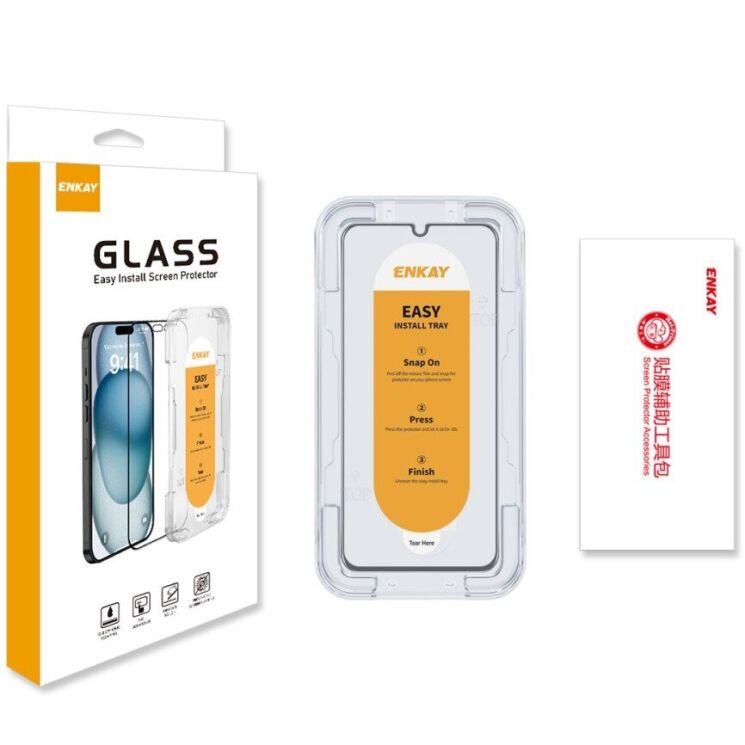 Защитное стекло ENKAY Easy Install Full Glue для Samsung Galaxy A34 (A346) - Black: фото 8 из 8