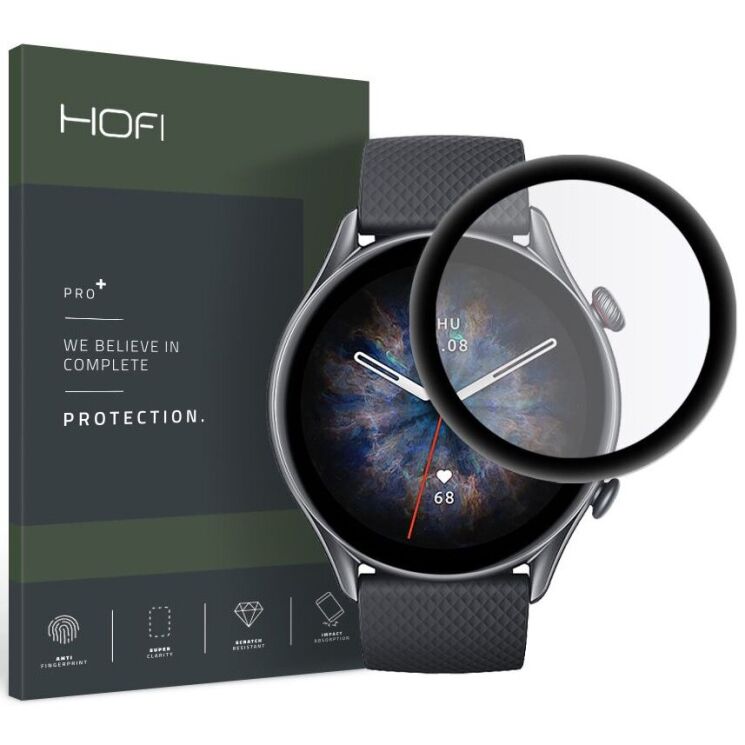 Защитное стекло HOFI Hybrid Pro+ для Xiaomi Amazfit GTR 3 Pro - Black: фото 1 из 2