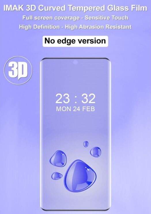 Защитное стекло IMAK 3D Curved No Edge для OnePlus Ace 3 Pro - Black: фото 6 из 10