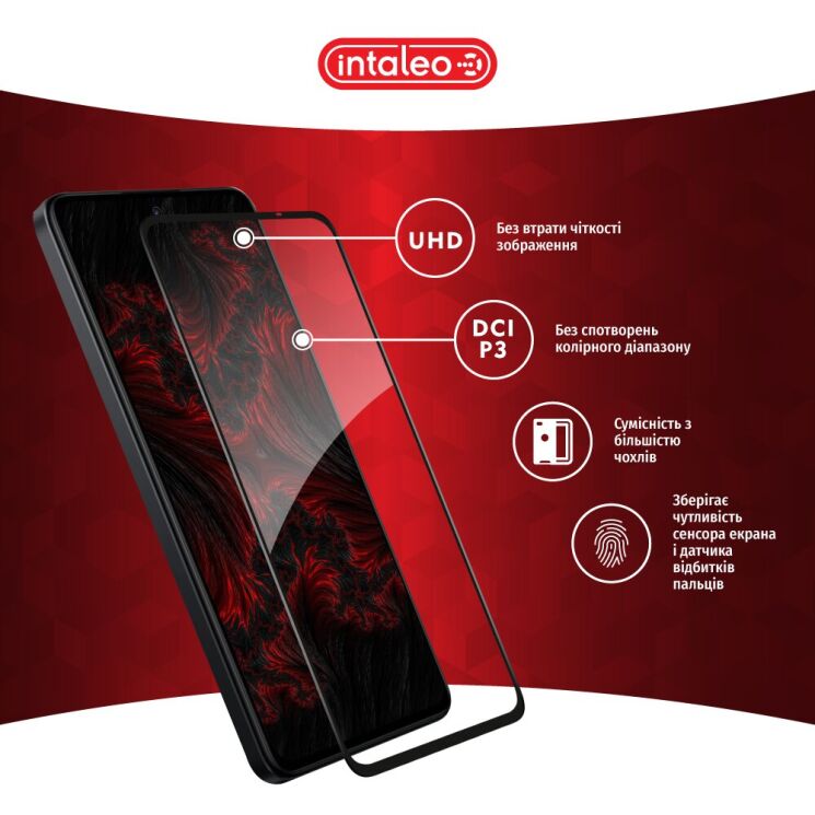 Защитное стекло Intaleo Full Glue для Xiaomi Redmi Note 14 5G - Black: фото 4 из 8