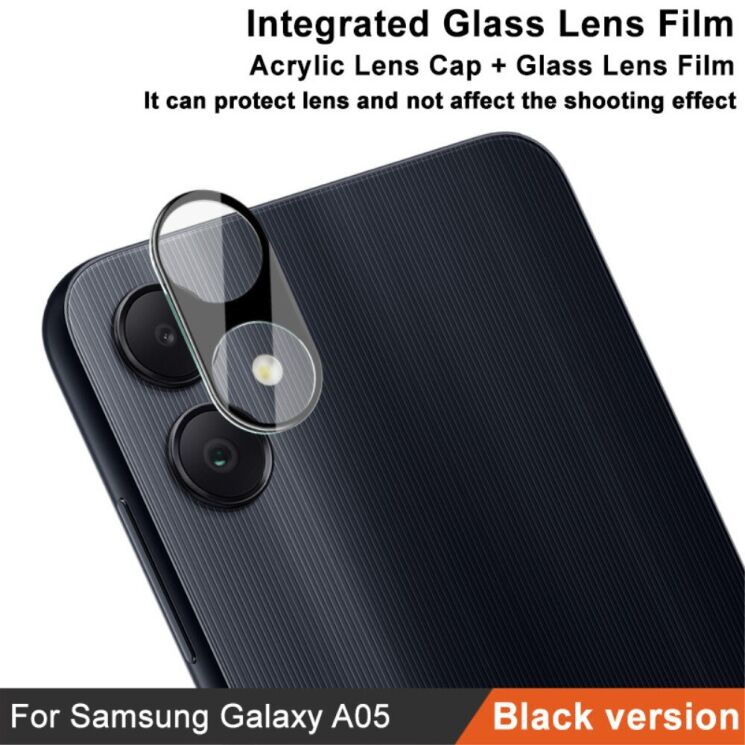 Защитное стекло на камеру IMAK Black Glass Lens для Samsung Galaxy A05 (A055) - Black: фото 4 из 10