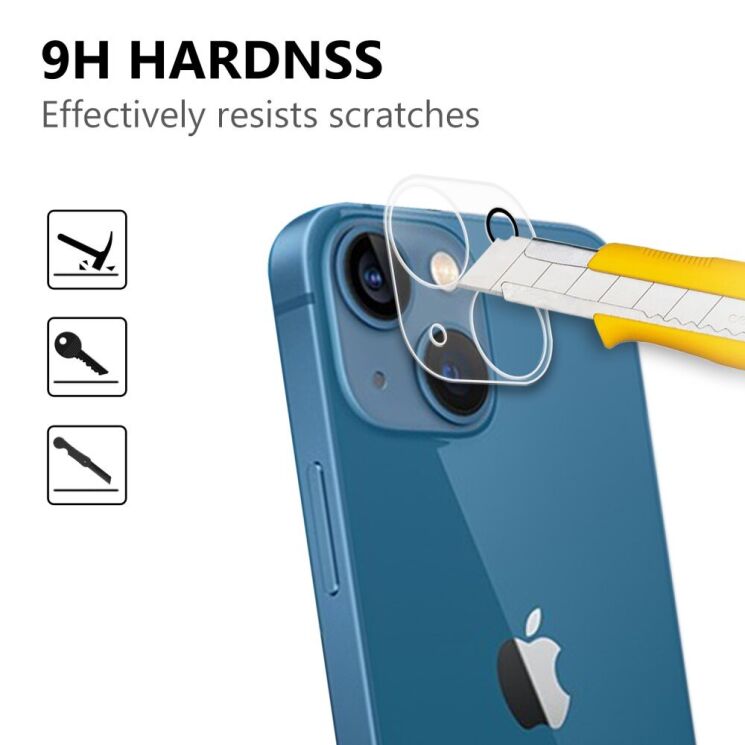 Защитное стекло на заднюю камеру Deexe Lens Protector для Apple iPhone 14 Plus: фото 3 из 7