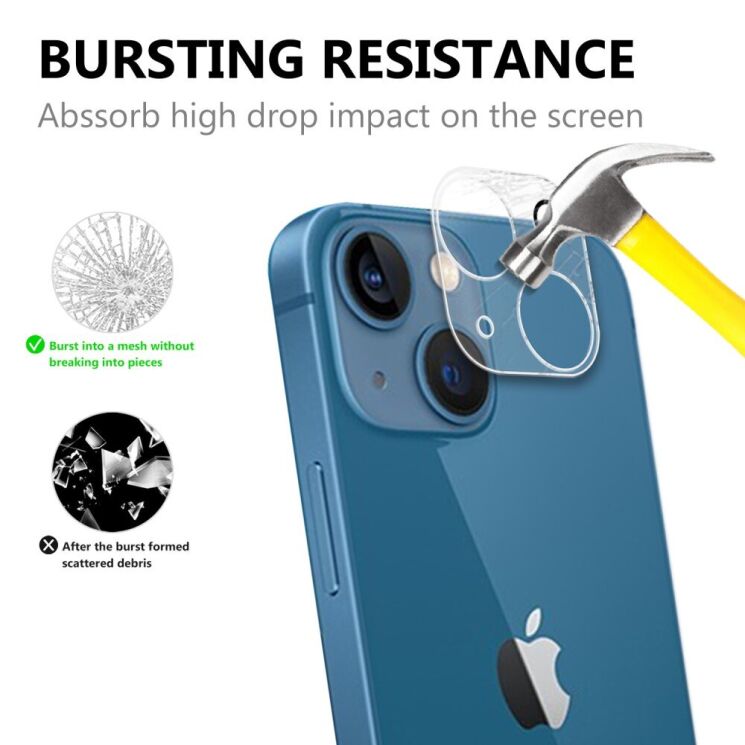 Защитное стекло на заднюю камеру Deexe Lens Protector для Apple iPhone 14 Plus: фото 2 из 7