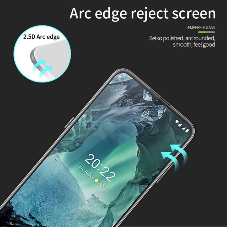 Защитное стекло PINWUYO Full Glue Cover для Nokia G21 / G11 - Black: фото 7 из 12