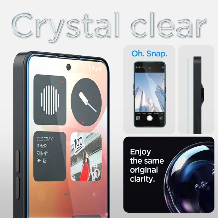 Захисне скло Spigen (SGP) GLAS.tR EZ Fit для Nothing Phone (3a) / (3a) Pro (AGL09429): фото 5 з 7