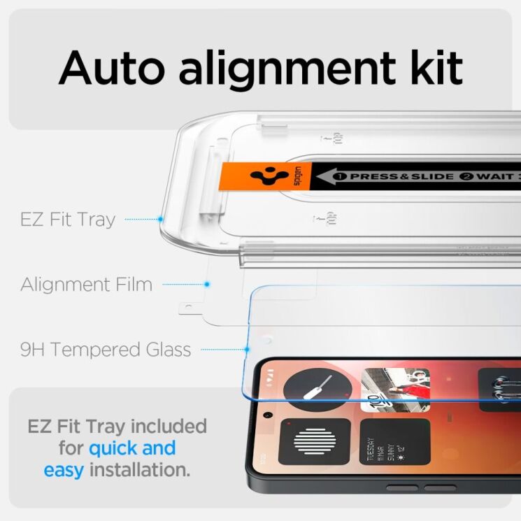Захисне скло Spigen (SGP) GLAS.tR EZ Fit для Nothing Phone (3a) / (3a) Pro (AGL09429): фото 3 з 7