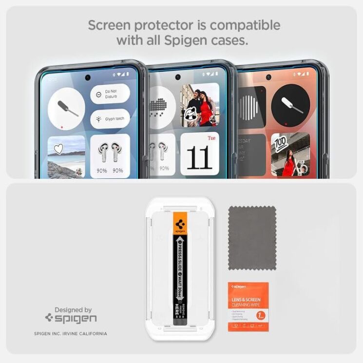 Захисне скло Spigen (SGP) GLAS.tR EZ Fit для Nothing Phone (3a) / (3a) Pro (AGL09429): фото 7 з 7