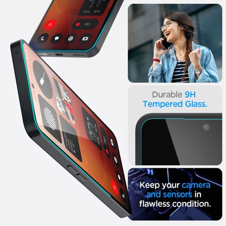 Захисне скло Spigen (SGP) GLAS.tR EZ Fit для Nothing Phone (3a) / (3a) Pro (AGL09429): фото 4 з 7