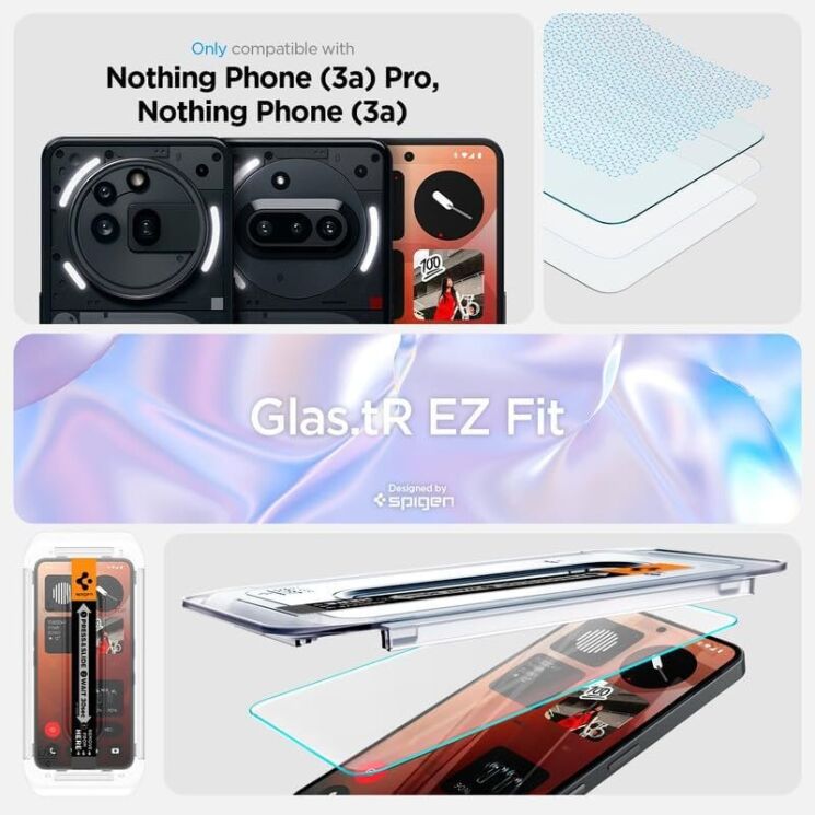 Захисне скло Spigen (SGP) GLAS.tR EZ Fit для Nothing Phone (3a) / (3a) Pro (AGL09429): фото 2 з 7