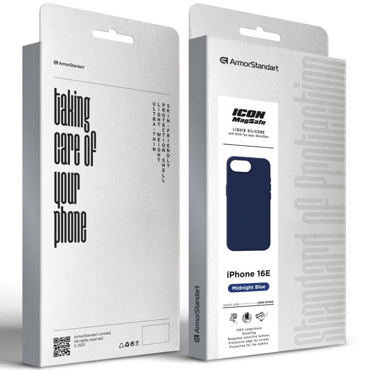Защитный чехол ArmorStandart ICON2 MagSafe для Apple iPhone 16e - Midnight Blue: фото 3 из 3