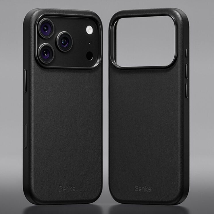Захисний чохол BENKS Q2 Organic Leather для iPhone 18 Pro / 17 Pro - Black: фото 3 з 12