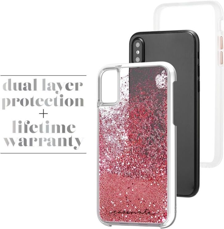 Защитный чехол Case-Mate Waterfall Glitter для Apple iPhone X / iPhone XS - Rose Gold: фото 7 из 7