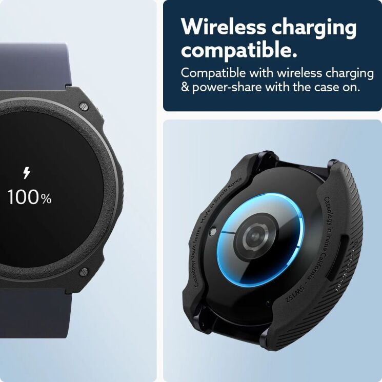 Защитный чехол Caseology Vault (FW) by Spigen для Samsung Galaxy Watch 7 (44mm) - Matte Black: фото 14 из 14