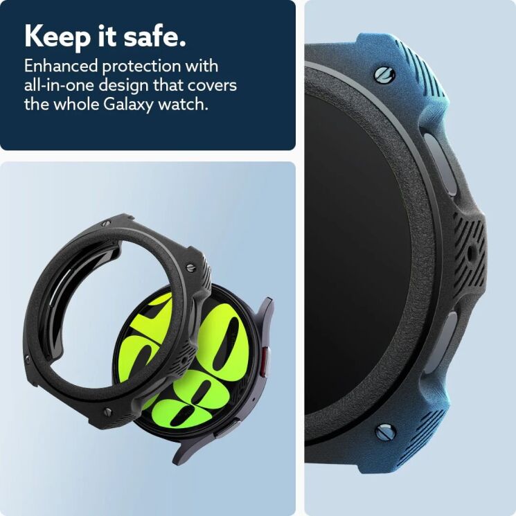 Защитный чехол Caseology Vault (FW) by Spigen для Samsung Galaxy Watch 7 (44mm) - Matte Black: фото 10 из 14