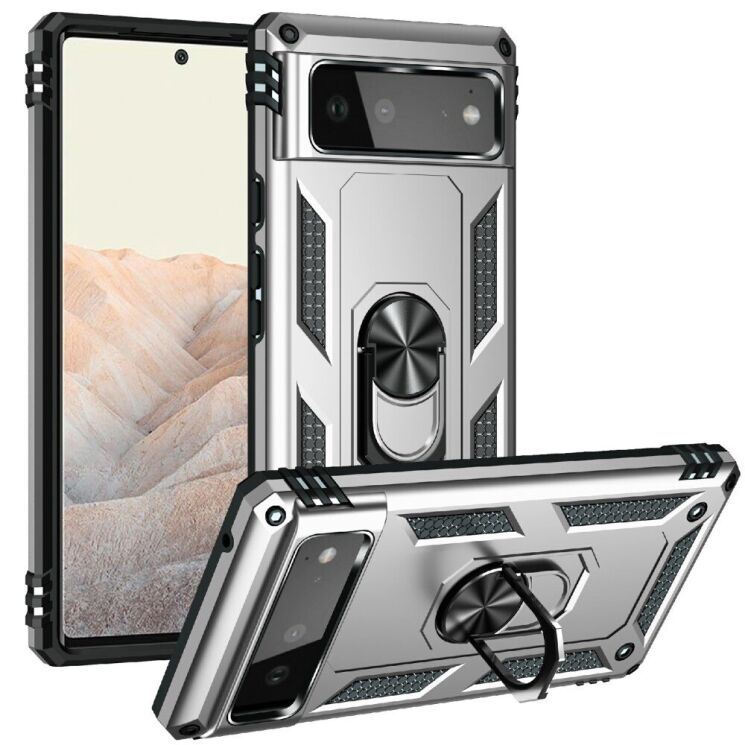 Защитный чехол Deexe Armor Case для Google Pixel 6 - Silver: фото 1 из 8
