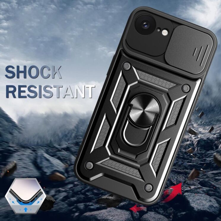 Защитный чехол Deexe Armor Shield для Apple iPhone 16e - Black: фото 7 из 10