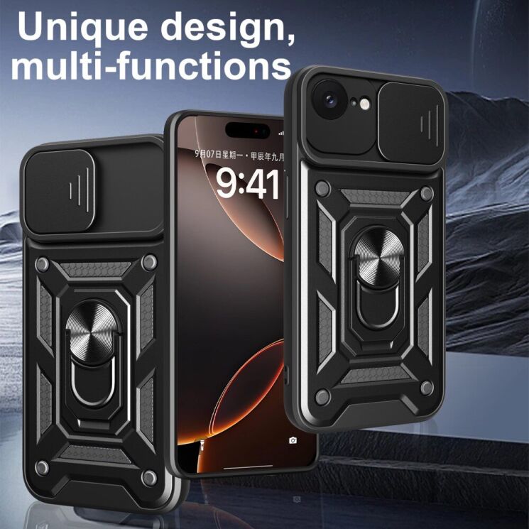 Защитный чехол Deexe Armor Shield для Apple iPhone 16e - Black: фото 2 из 10