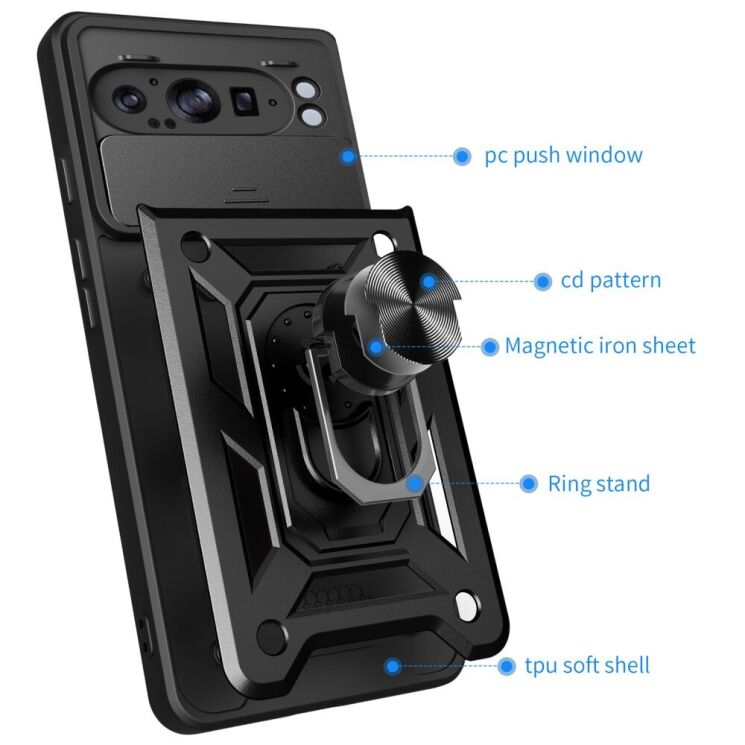 Защитный чехол Deexe Armor Shield для Google Pixel 9 Pro XL - Black: фото 3 из 9