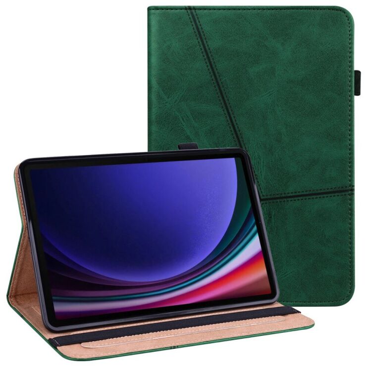 Захисний чохол Deexe Business Cover для Samsung Galaxy Tab S9 (X710/716) - Green: фото 1 з 11