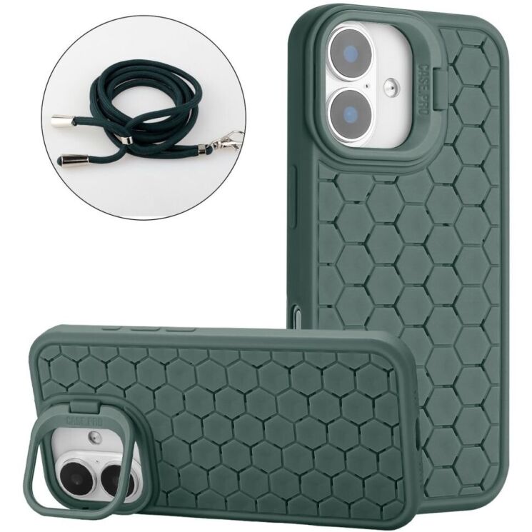 Защитный чехол Deexe CasePro with MagSafe для Apple iPhone 16 - Army Green: фото 1 из 5