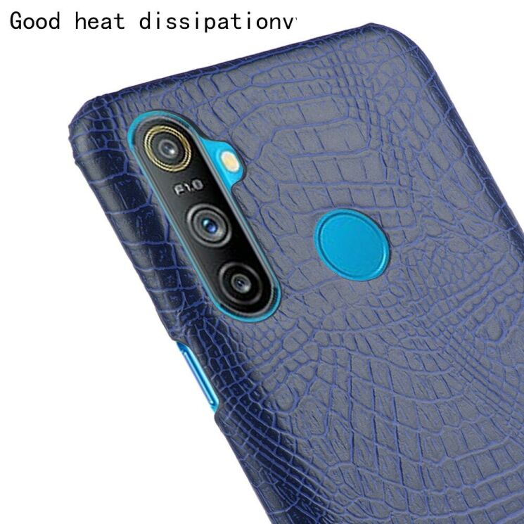 Захисний чохол Deexe Croco Style для Realme C3 - Dark Blue: фото 5 з 5