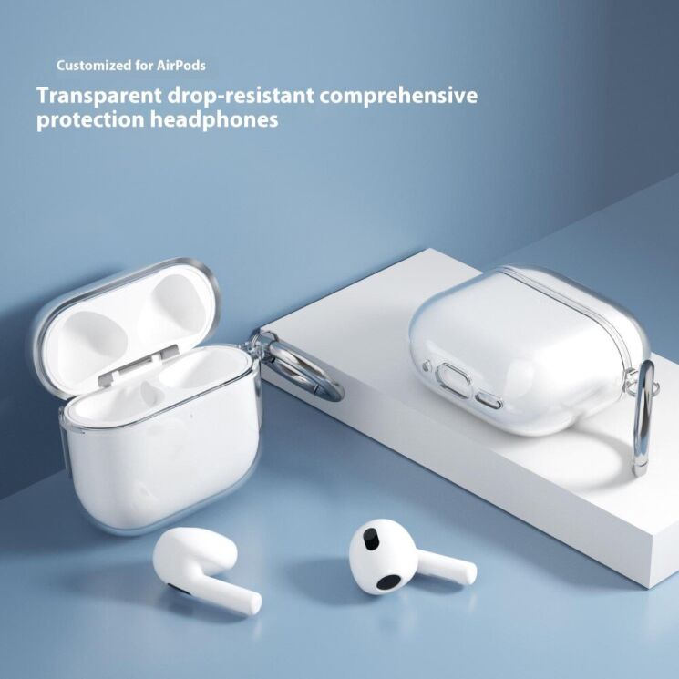Защитный чехол Deexe Crystal Case для Apple AirPods 4 - Transparent Pink: фото 4 из 12