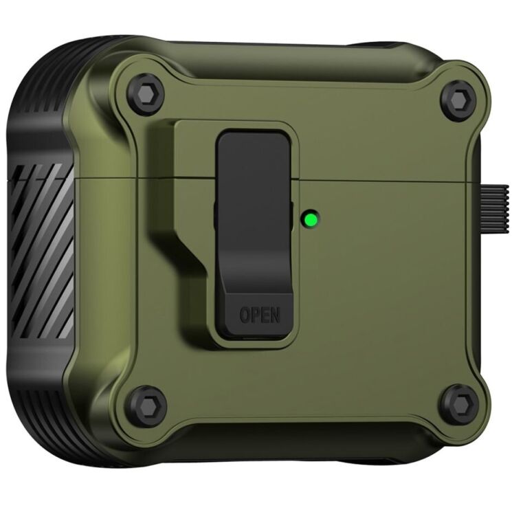Защитный чехол Deexe Defender Armor для Apple AirPods 4 - Army Green: фото 1 из 7