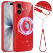 Захисний чохол Deexe Glitter Case with MagSafe для Apple iPhone 17 - Red (407720R)