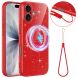 Захисний чохол Deexe Glitter Case with MagSafe для Apple iPhone 17 - Red (407720R). Фото 1 з 7
