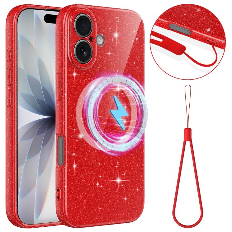 Захисний чохол Deexe Glitter Case with MagSafe для Apple iPhone 17 - Red (407720R) Захисний чохол Deexe Glitter Case with MagSafe для Apple iPhone 17 - Red: фото 1 з 7