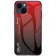 Защитный чехол Deexe Gradient Color для Apple iPhone 15 - Black / Red (329369BR)