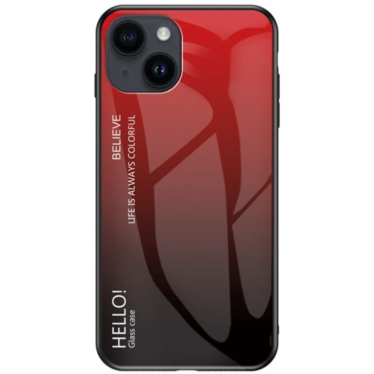 Защитный чехол Deexe Gradient Color для Apple iPhone 15 - Black / Red: фото 1 из 7