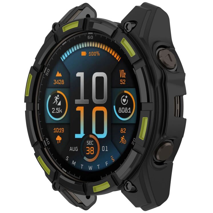 Захисний чохол Deexe Hollow Cover для Garmin Tactix 8 (51mm) - Black / Green: фото 5 з 7
