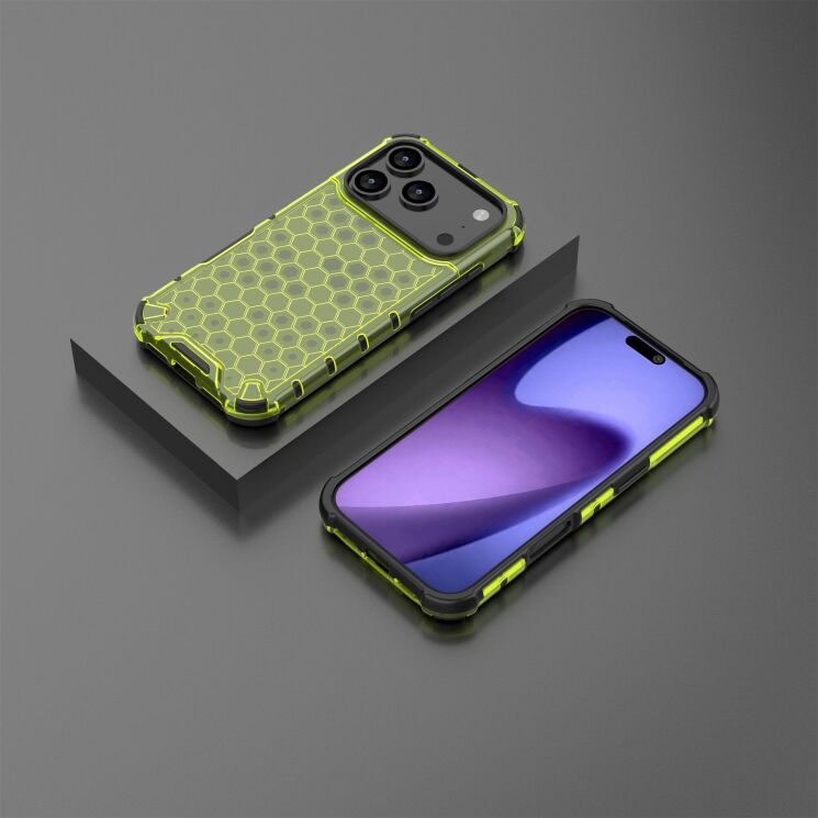 Захисний чохол Deexe Honeycomb Series для Apple iPhone 17 Pro - Green: фото 4 з 6