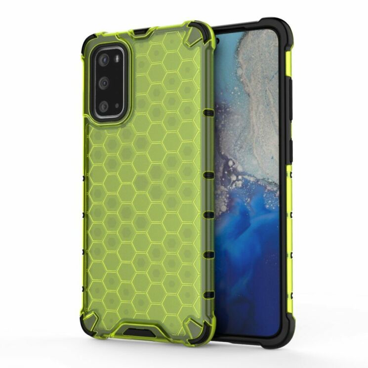Защитный чехол Deexe Honeycomb Series для Samsung Galaxy S20 (G980) - Green: фото 1 из 5