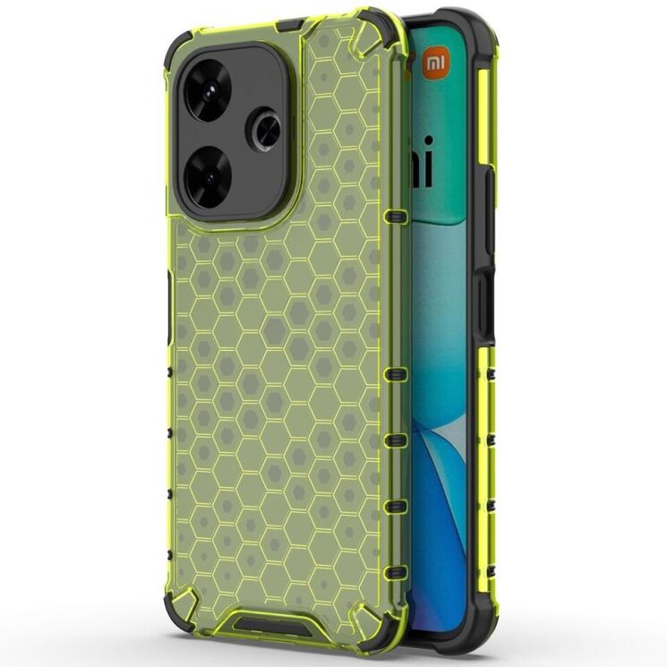 Защитный чехол Deexe Honeycomb Series для Xiaomi Redmi 13 - Green: фото 1 из 5