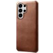 Захисний чохол Deexe Leather Back Cover для Samsung Galaxy S26 Ultra - Brown (404417Z)