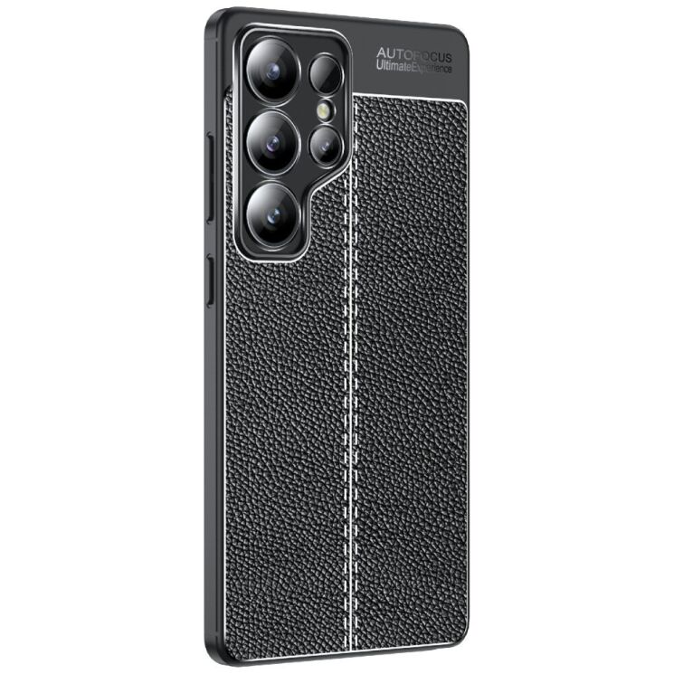 Защитный чехол Deexe Leather Cover для Samsung Galaxy S25 Ultra (S938) - Black: фото 1 из 8