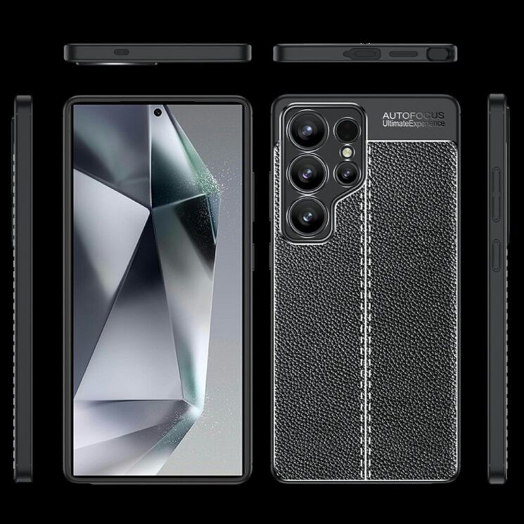 Защитный чехол Deexe Leather Cover для Samsung Galaxy S25 Ultra (S938) - Black: фото 8 из 8