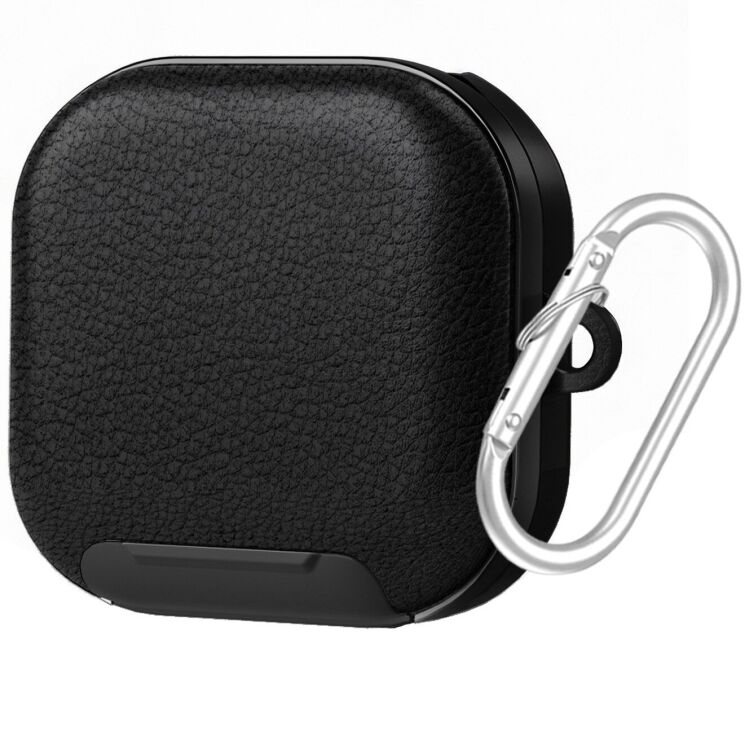 Захисний чохол Deexe Leather Cover (FH) для Samsung Galaxy Buds 4 / Buds 4 Pro - Black: фото 1 з 6