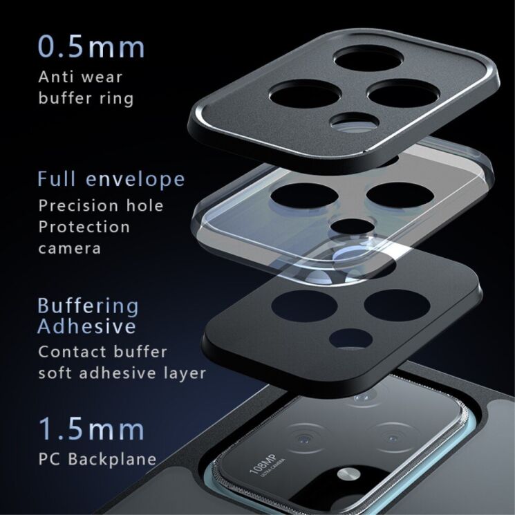 Захисний чохол Deexe Matte Skin для Honor 200 Lite - Transparent / Black: фото 7 з 12