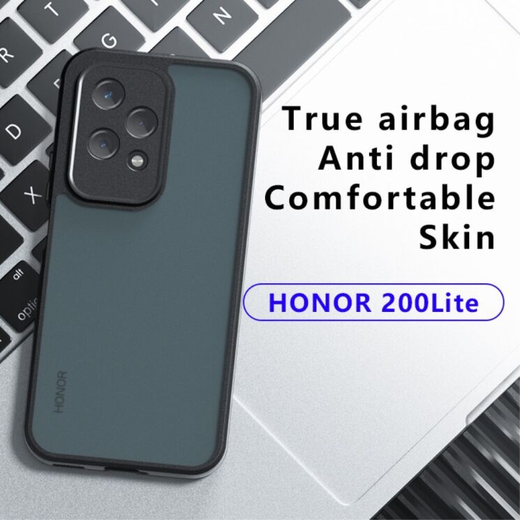 Захисний чохол Deexe Matte Skin для Honor 200 Lite - Transparent / Black: фото 2 з 12