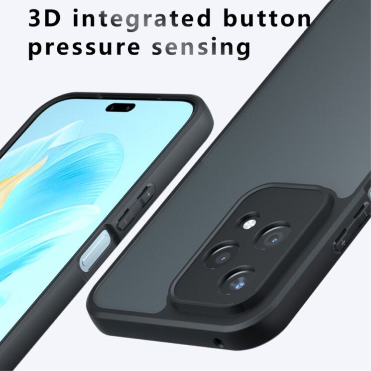 Захисний чохол Deexe Matte Skin для Honor 200 Lite - Transparent / Black: фото 4 з 12