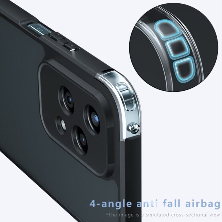 Захисний чохол Deexe Matte Skin для Honor 200 Lite - Transparent / Black: фото 3 з 12