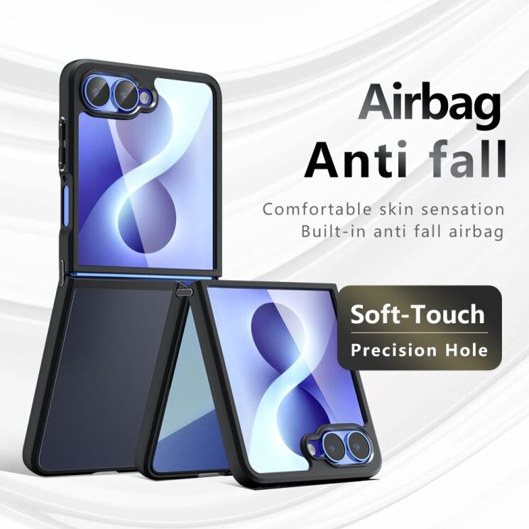 Захисний чохол Deexe Matte Skin (FF) для Samsung Galaxy Flip 8 - Transparent Black (423572TB) Захисний чохол Deexe Matte Skin (FF) для Samsung Galaxy Flip 8 - Transparent Black: фото 5 з 14