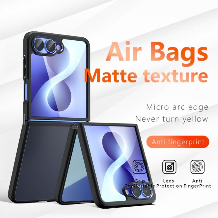 Захисний чохол Deexe Matte Skin (FF) для Samsung Galaxy Flip 8 - Transparent Black (423572TB) Захисний чохол Deexe Matte Skin (FF) для Samsung Galaxy Flip 8 - Transparent Black: фото 4 з 14