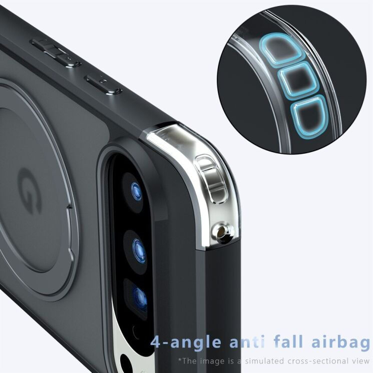 Защитный чехол Deexe Matte Skin Kickstand with MagSafe для Google Pixel 10 Pro XL - Transparent Black: фото 11 из 13