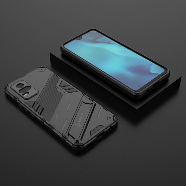 Захисний чохол Deexe Bibercas для VIVO V21e - Black: фото 5 з 12