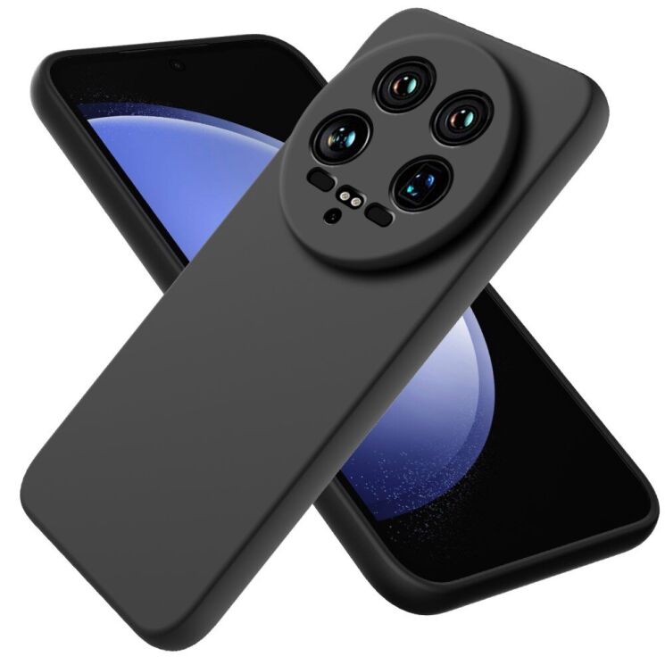 Защитный чехол Deexe Silicone Case для Xiaomi 14 Ultra - Black: фото 1 из 8