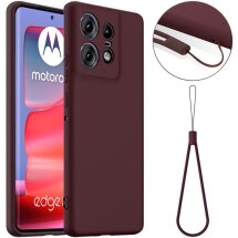 Защитный чехол Deexe Silicone Case with MagSafe для Motorola Edge 50 Pro - Wine Red: фото 1 из 9